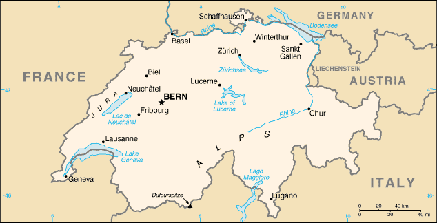 Entfernungen und Routen in Switzerland